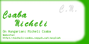 csaba micheli business card